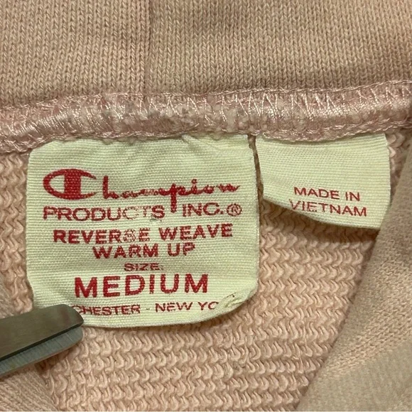 Champion Reverse Weave Sweatshirt Hoodie Pink Women’s Medium - Picture 5 of 7